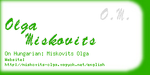 olga miskovits business card